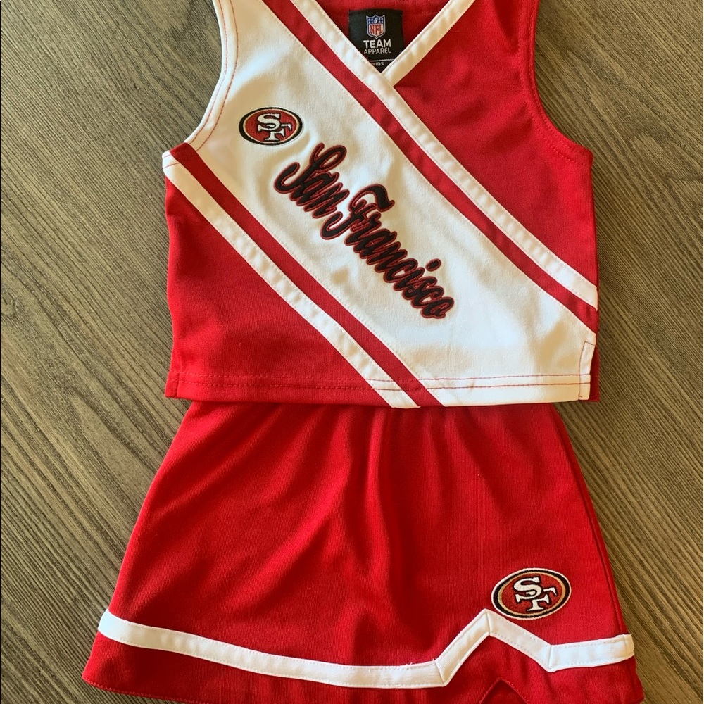 Toddler SF 49ers cheerleader outfit